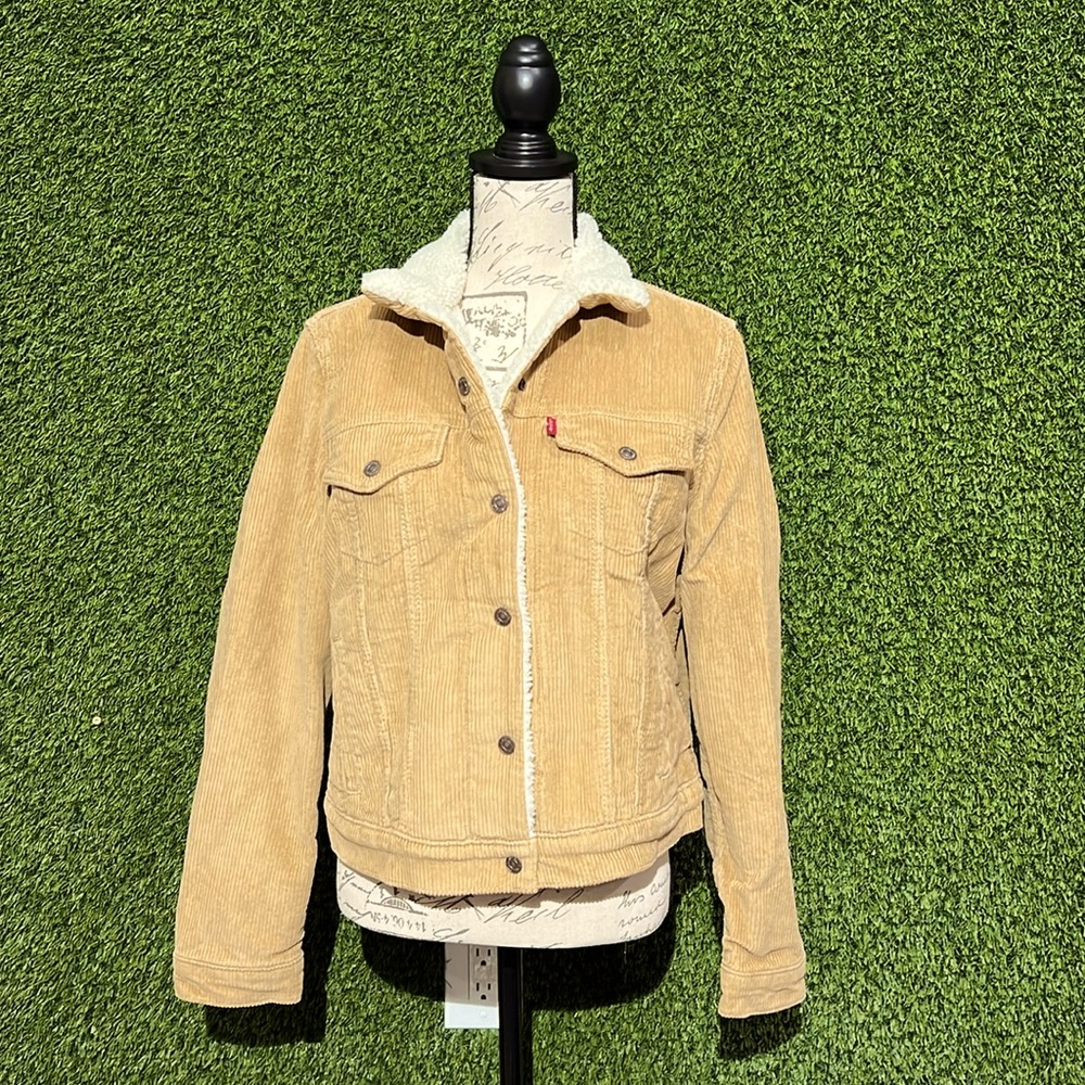 Levi's Tan Corduroy Sherpa-Lined Utility Jacket
